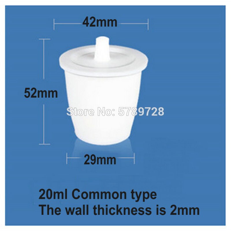 Crisol de vinilo PTFE con cubierta, crisol de laboratorio de PTFE de 20ml a 250ml, tipo común, 1 pieza