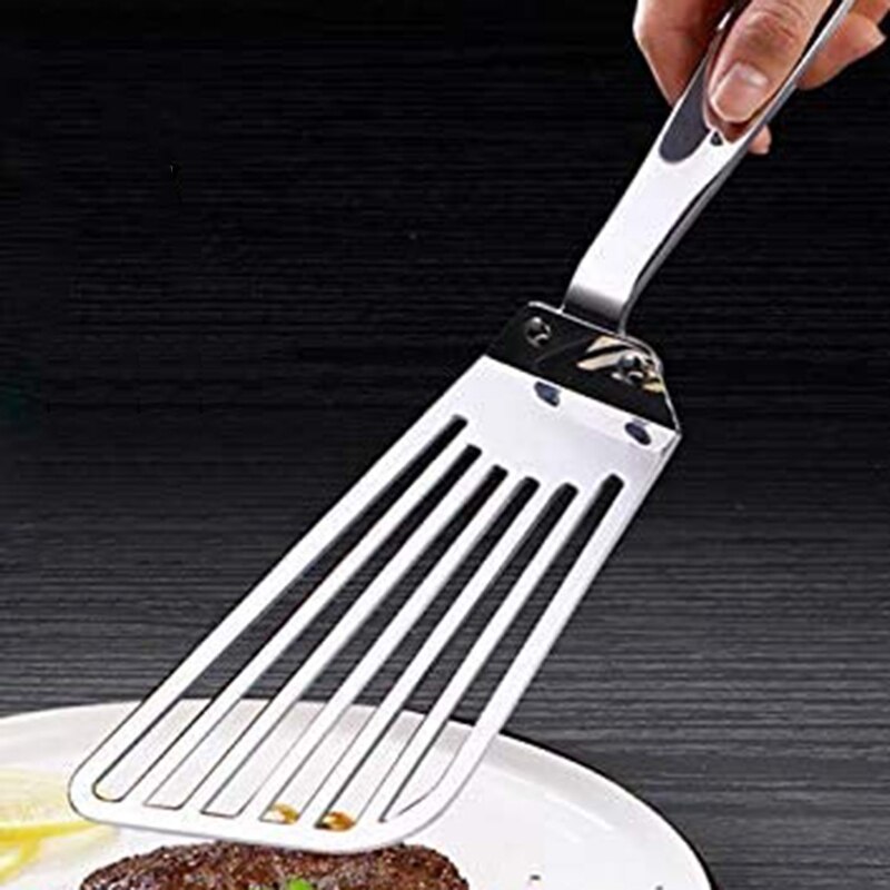 Stainless Spatula Fish Spatula with Long Wide Flexible Blade,Flexible Sturdy Spatula Support Easier for Flipping