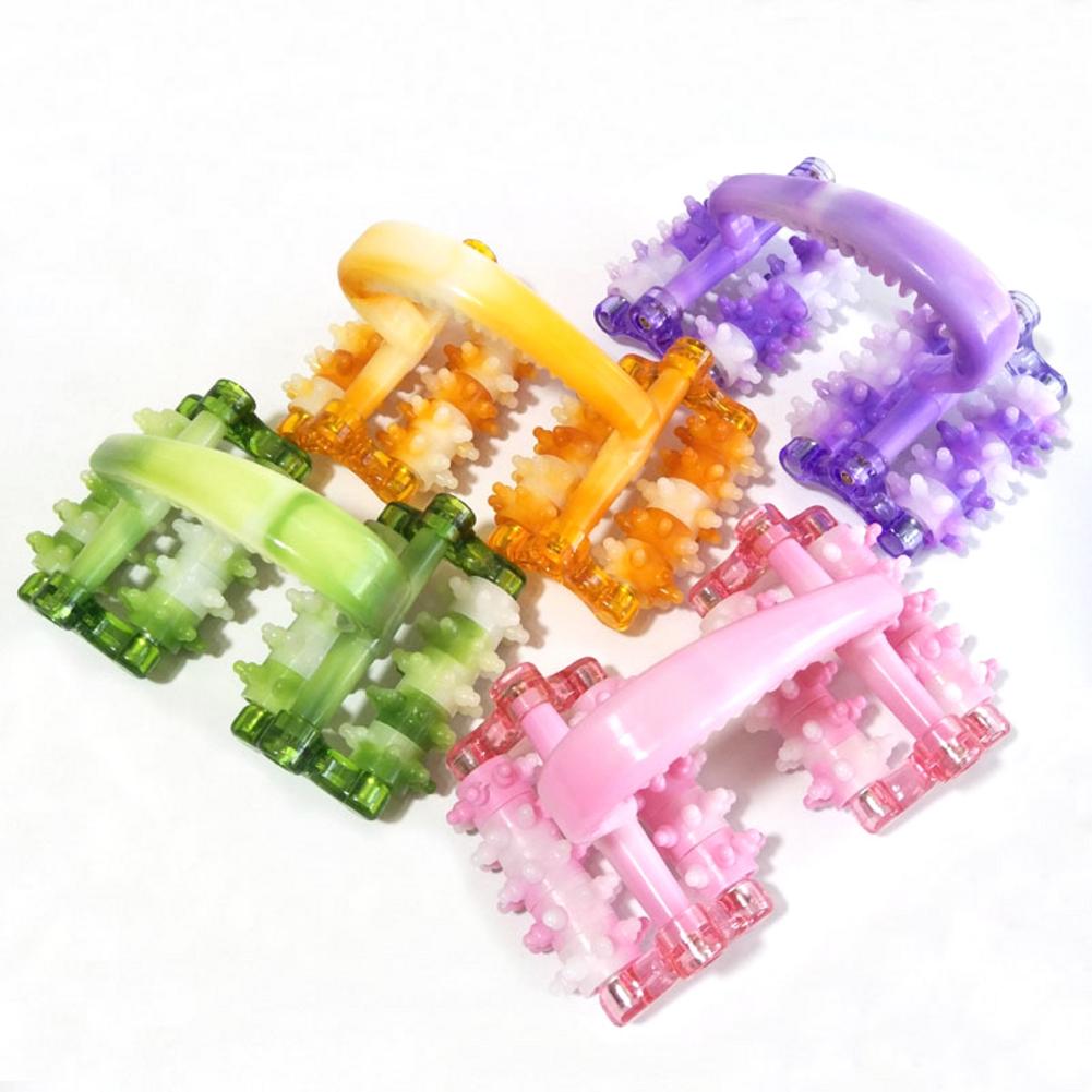 Muscle Roller Handle 4 Wheels Muscle Massage Roller Manual Deep Tissue Massage Roller For Muscle Soreness Back Recovery