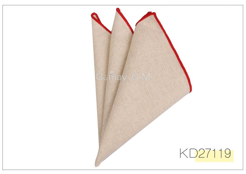 Solid Linen Pocket Square Suits Hanky Candy Color Handkerchiefs Casual Suit Square Handkerchief Towels For Party Scarves: KD27119