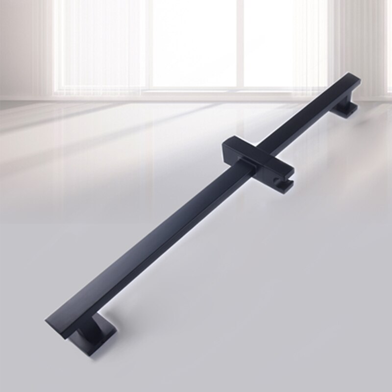 Matte Black Bathroom Sliding Shower Bar Shower Column Wall Mounted Rod with Adjustable Bracket Holder Round Square Slide Bar