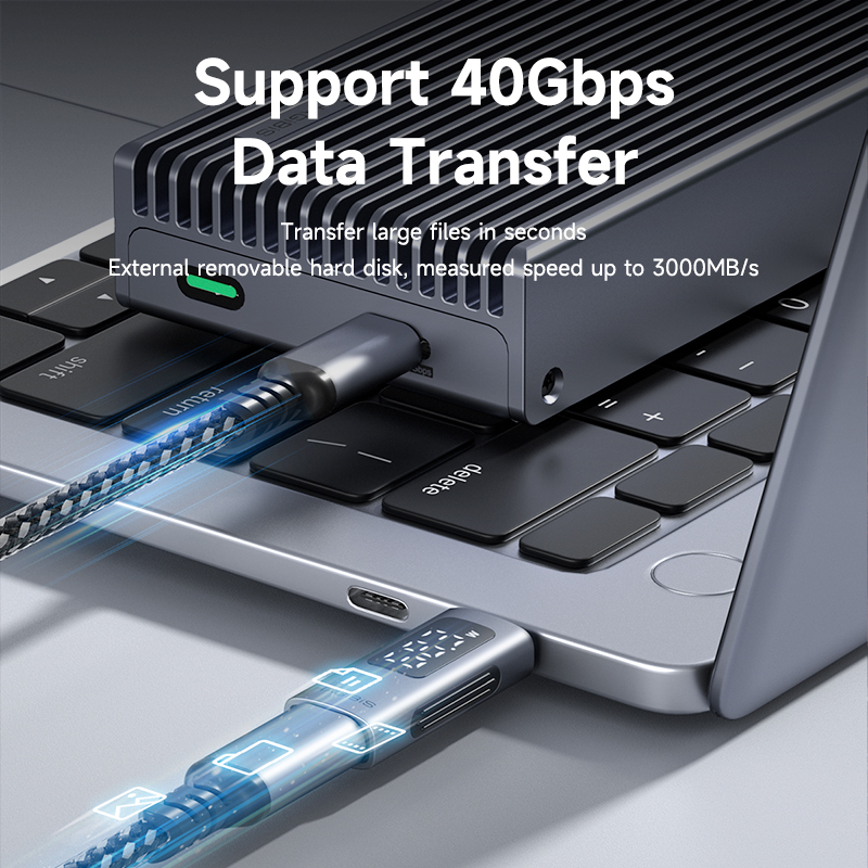 Hagibis LED Display 240W USB C Adapter Type C to USB C USB4 Connector 40Gbps 8K@60Hz for Thunderbolt 4/3 iPhone 15 16 Macbook