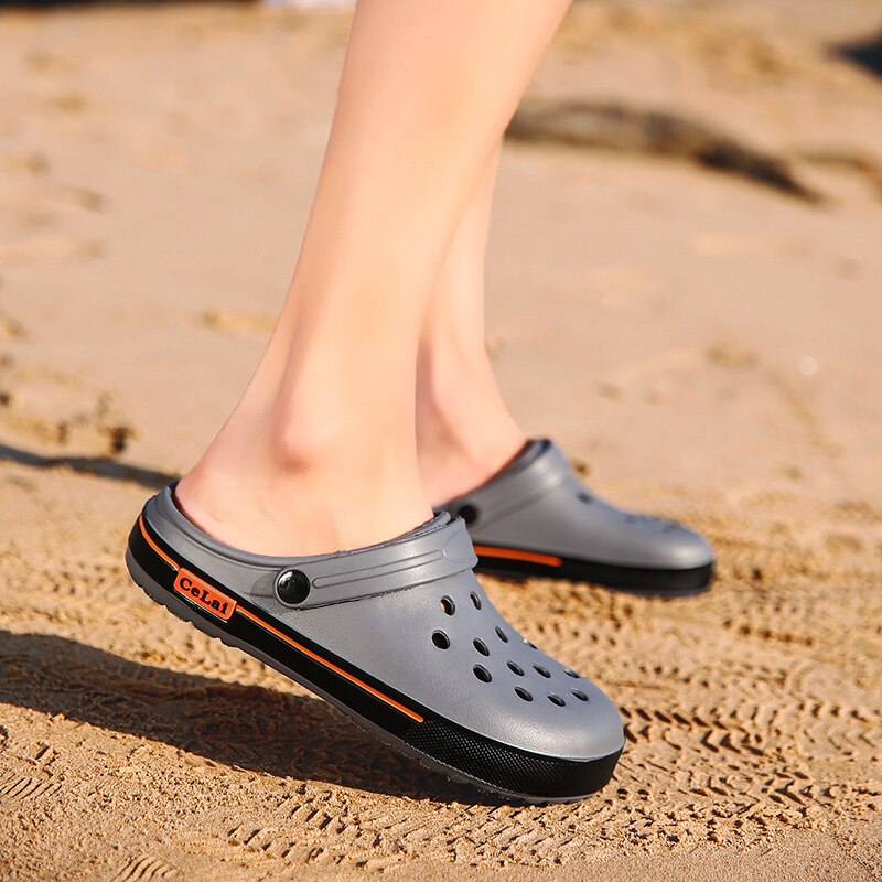 PULOMIES zapatillas de hombre de verano, sandalias zuecos de masaje calzado para jardín al aire libre hombres sandalias de piscina toboganes de baño Mules zapatillas de playa