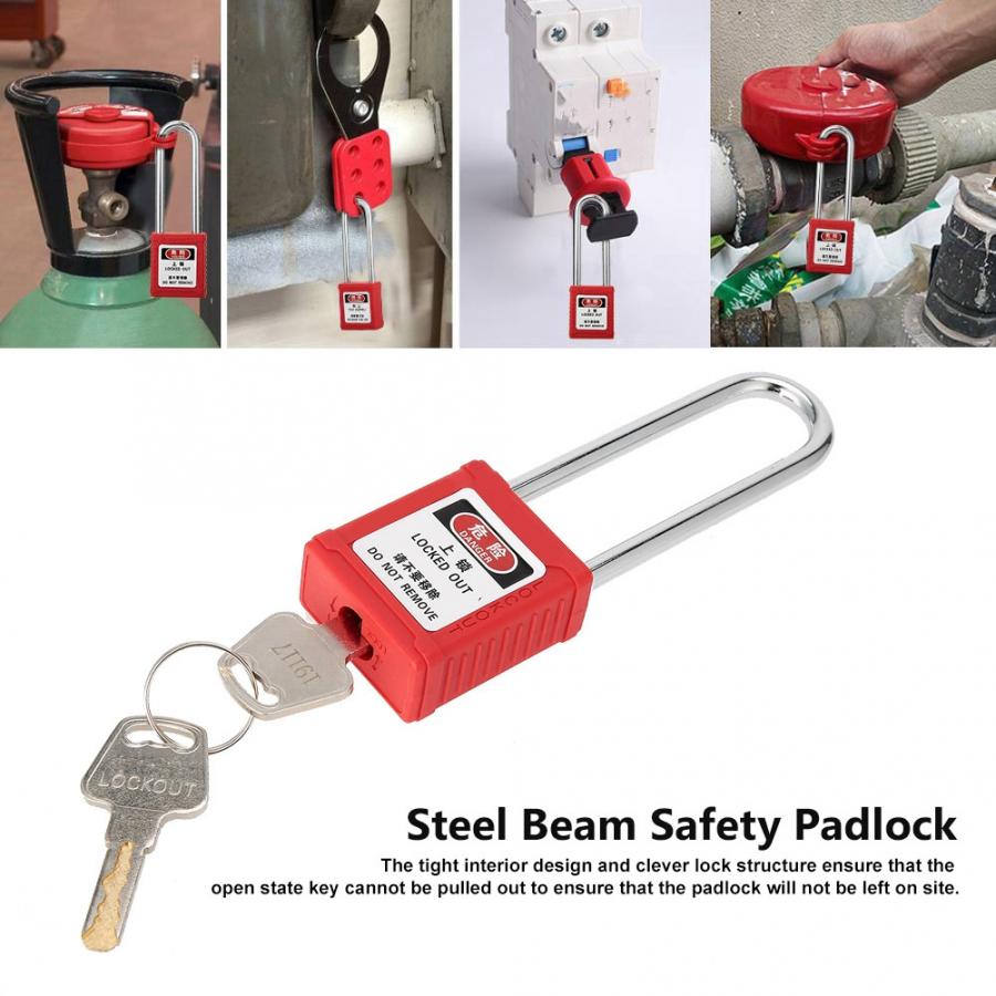 Steel Long Insulated Beam Padlock Lockout Industrial Safety Isolation Lock fechadura digital