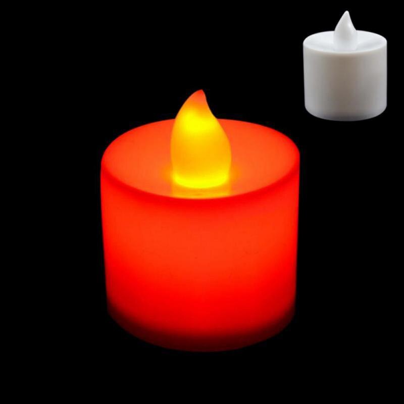 1PC Simulation Candle Lamp Small LED Durable Romantic Proposal Birthday Decoration Electronic Candle Lamp: Red