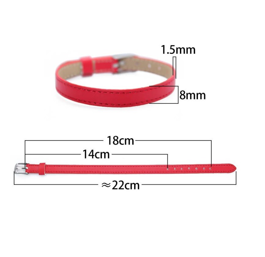 Nueva pulsera de cuero PU de 8mm para dijes deslizantes, pulsera con letras, Collar para mascotas, accesorios DIY, fabricación de joyas para mujer