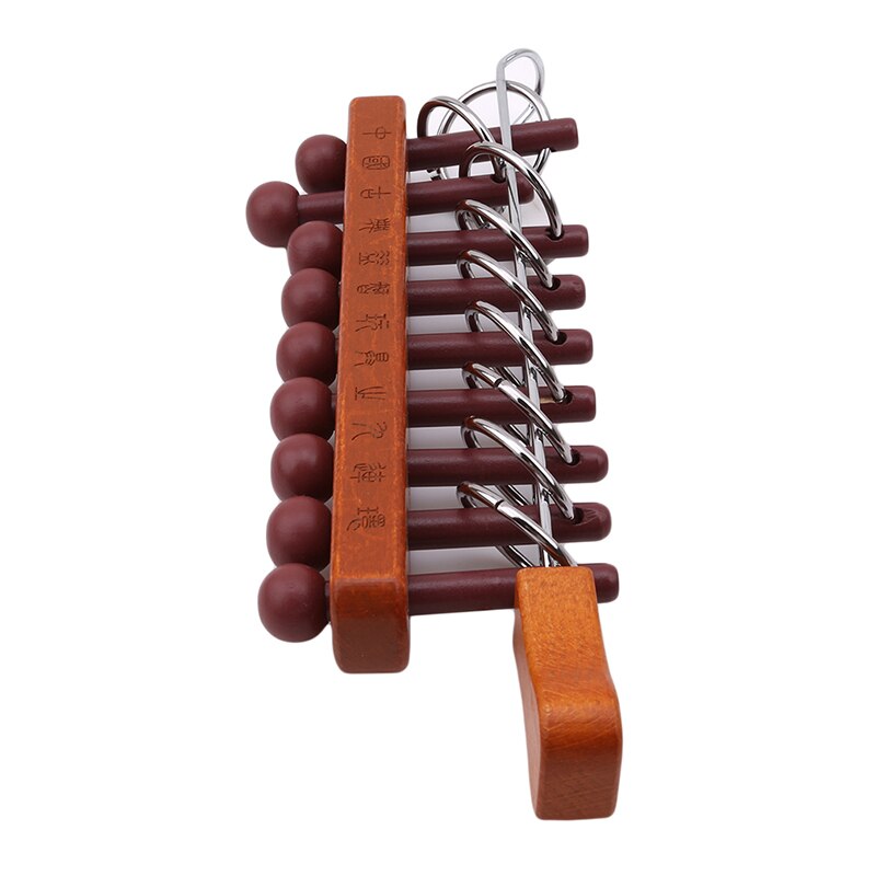 Wooden Chinese 9 Linked Rings Puzzle Educational Toys Brain Teaser Brain Game