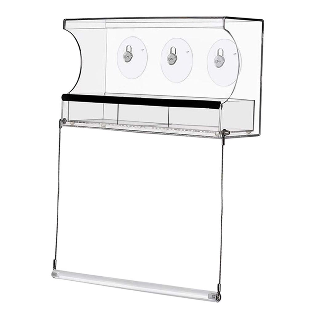 Window Bird Feeder with 3 Strong Suction Cups, Bird Feeders for Outside, Seed Tray with Drain Holes, for Kids Bird Lovers