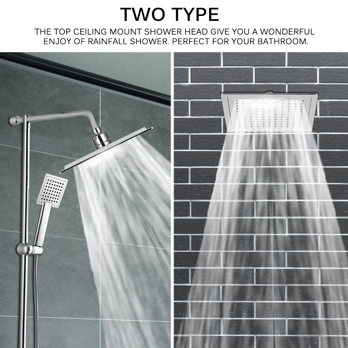 12 Inch Rainfall Shower Head Stainless Steel Ultra... – Grandado