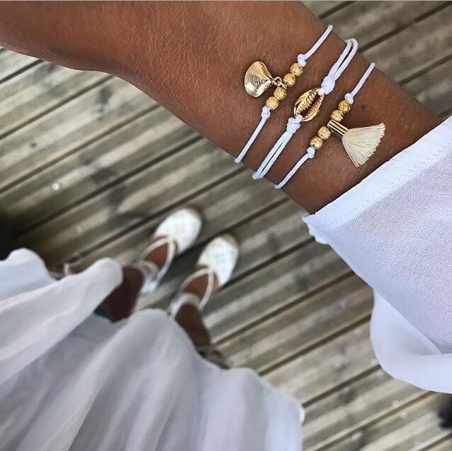 3 pieces Vintage shell ankle bracelet for Women Jewelry Summer Boho Beach Barefoot Bracelet accessories Ankle On Leg