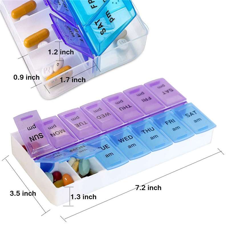 14 7 Grids 7 Days Weekly Pill Case Medicine Tablet Vicedeal