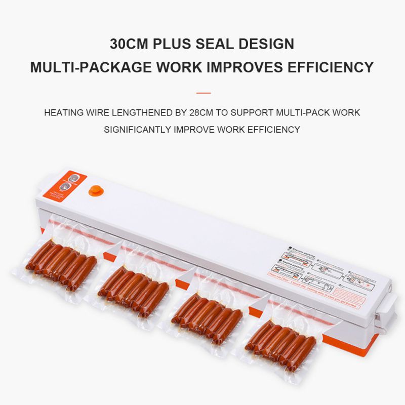 CE Certified Small Automatic Vacuum Packaging Machine Household Food Vacuum Packaging 220V / 110V Film Sealing Machine-110V Oran