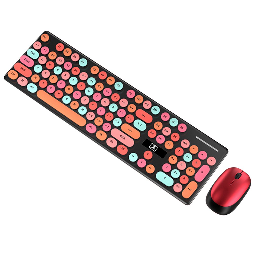 For Laptop Keyboard Mouse Combo Mute 2.4G Wireless Desktop PC Office Work Full Size Non Slip Portable Computer Cute Round Home