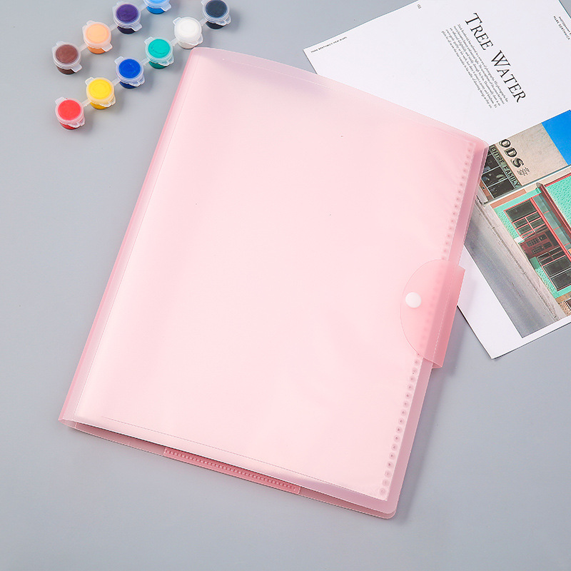 20/30/40 Sheets File Folder For Documents Letter A3 Paper Portable Business Briefcases Booklet Organizer Office Student Supplies: 40 Sheets Pink
