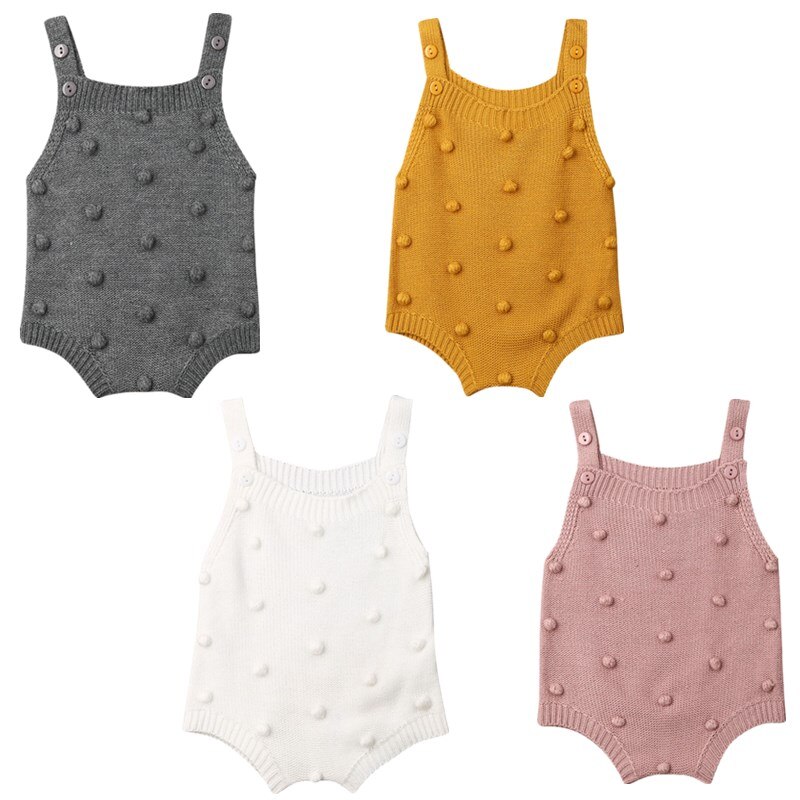 4Colors Baby Boys Girls Sleeveless Romper Jumpsuit Knitted Clothes Winter Outfits