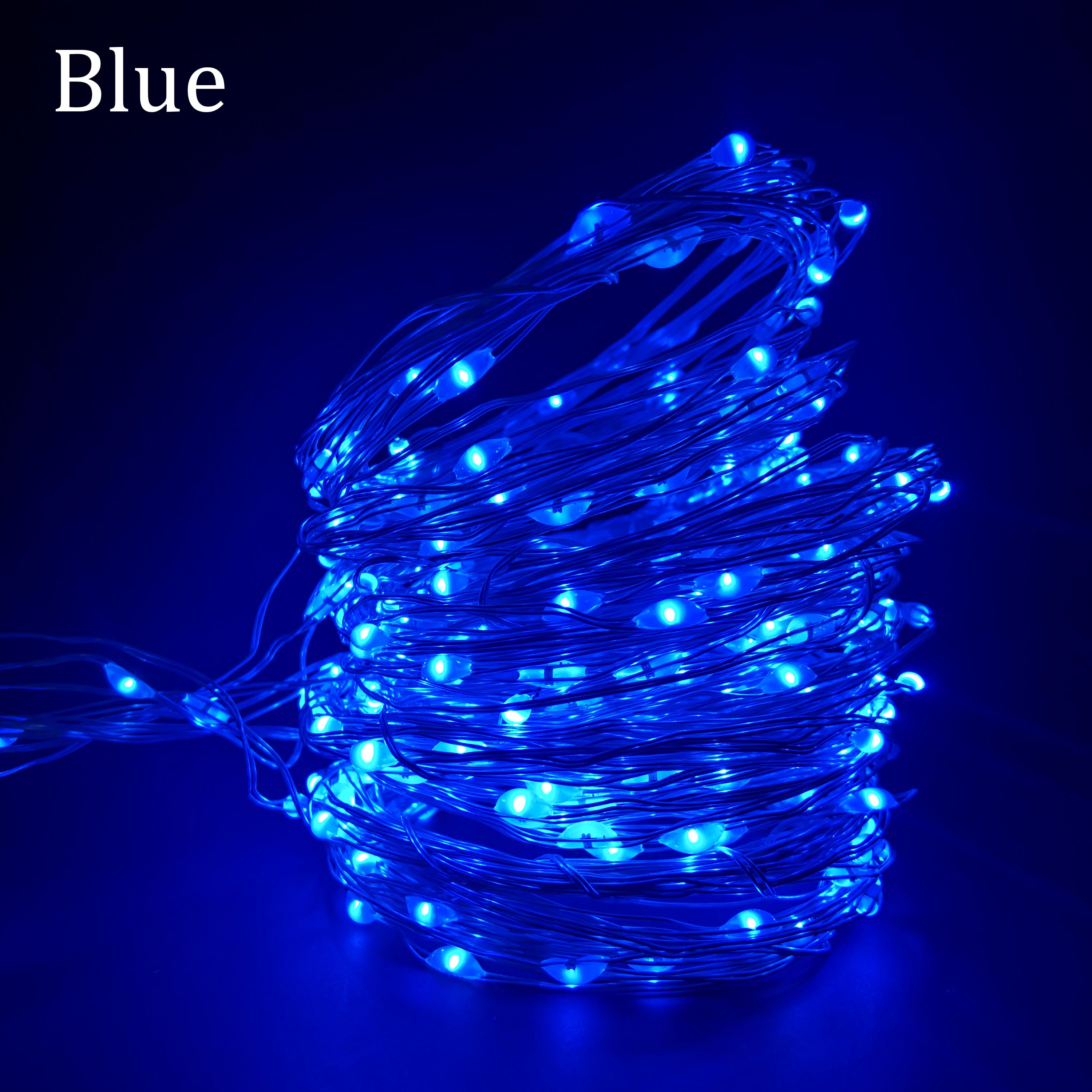 3x3m LED Fairy String Lights Remote Control USB Year Garland Curtain Lamp Decoration For Home Bedroom Window: Blue / 3M X 3M