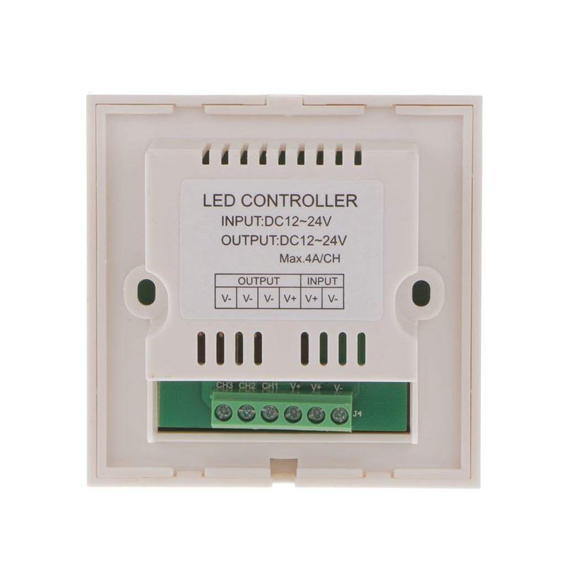 Press wall-mounted LED RGB strip controller to control 12V-24V switch dimmer