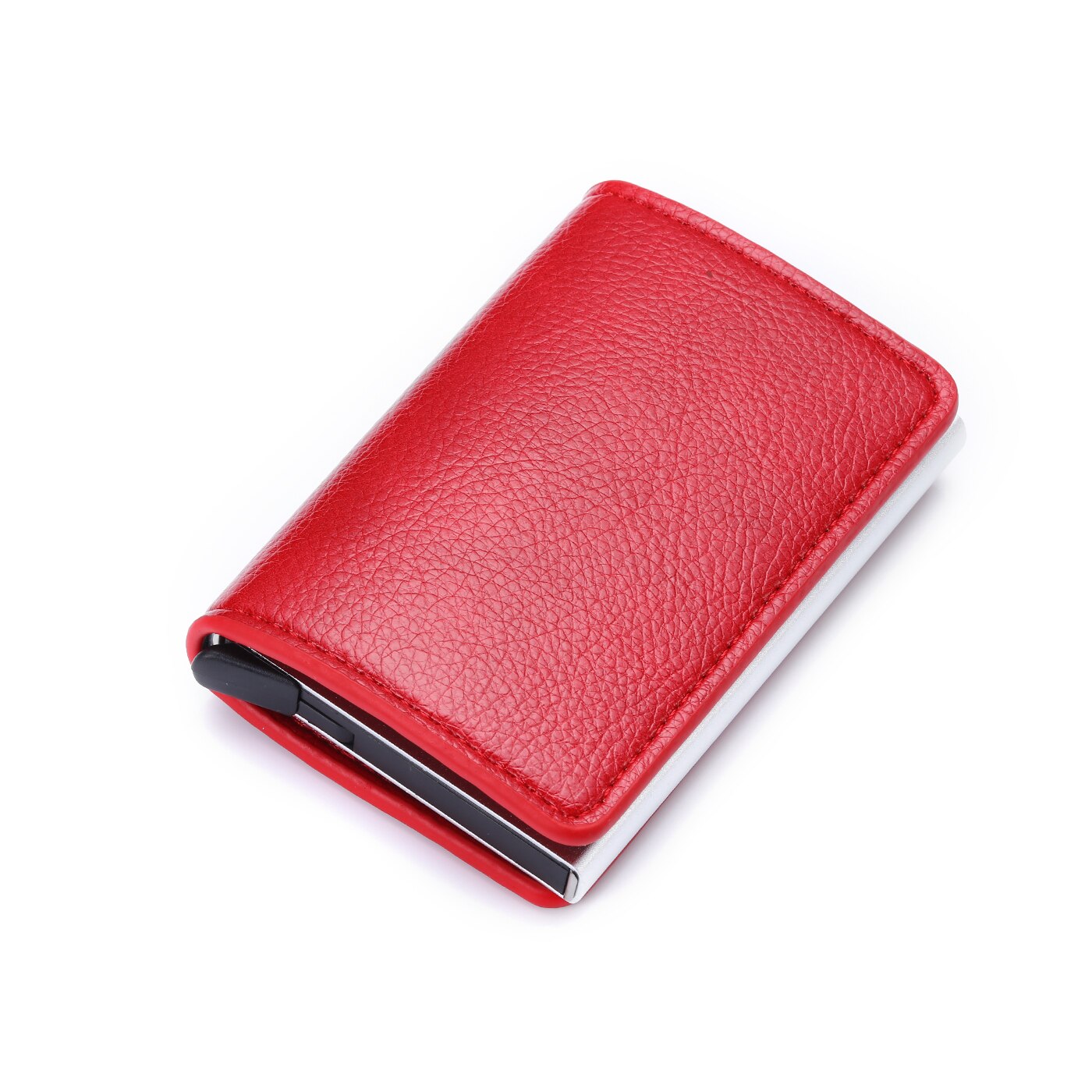 ZOVYVOL Portemonnee Bankkaart Portefeuilles Mannen Credit Card Houders Business ID Card Case Mode Automatische RFID Kaarthouder Aluminium: YM0601 Red