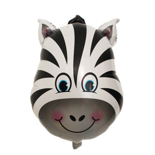Dyr hoved ballon børn fødselsdag tegneserie løve tiger ko ko elefant form aluminium film ballon: Zebra hoved