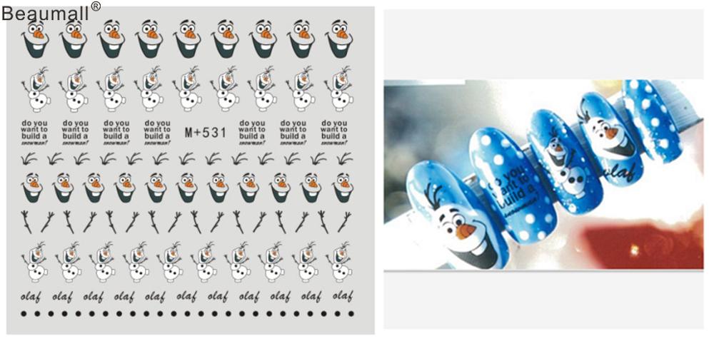 Kerstontwerpen, nagels, kunst, manicure, waterdecals, watertransferstickers voor nagels, tips, schoonheid: M531