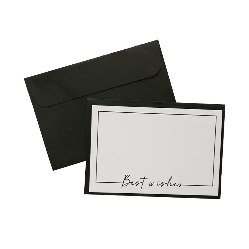 5set DIY handwritten Blank greeting Paper Cards Birthday Greeting Card with envelope wedding invitations: best wish 3