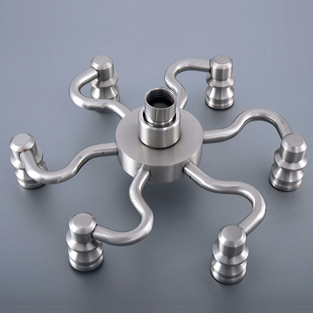 Okrągła głowica prysznicowa opady deszczu głowica prysznicowa natrysk z deszczownicą słuchawka prysznicowa matowy nikiel akcesoria łazienkowe: prysznic głowa F