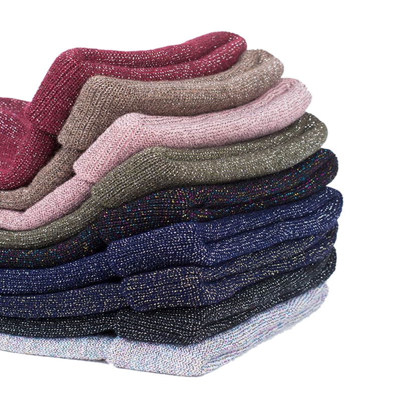 Arrivals Shiny Knit Hat Beanies Winter Cap For Women Men Headgear Hip Hop Beanie Skullies Balaclava Baggy Hedging Cap