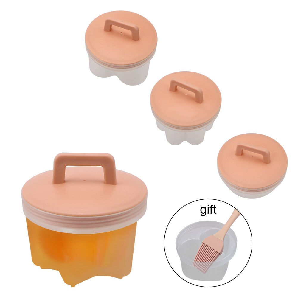 4 Pcs/Set Egg Mold Plastic Egg Boiler With Lid Brush Cookware Bakeware Tool Cute Egg Cooker Kitchen Cooking Tool