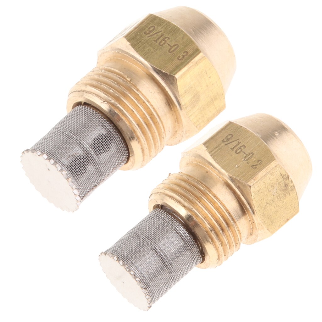 2pcs Furnace Oil Burner Fuel Nozzle Fits for Boilers 9/16'' External Thread Connect Home Improvement