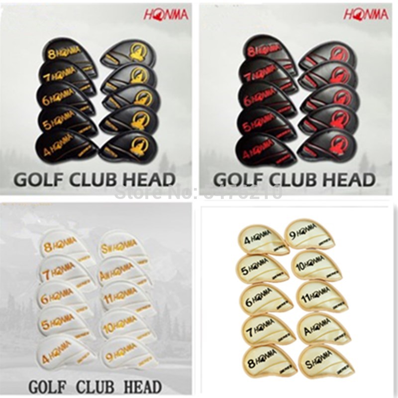 10 teile/satz Honma Golf eisen Verein headcover einstellen gehobenen PU Witz hdouble-seitige stickerei Golf stangen abdeckung 4- 11 AW SW