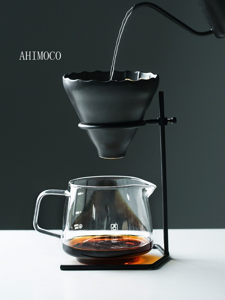 Hand Brouwen Koffie Brouwer Set Giet Over Koffie V60 Druppelaar Glas Koffie Pot Hand Drip Brouwer Stand Met Koffie Filter papier Cup