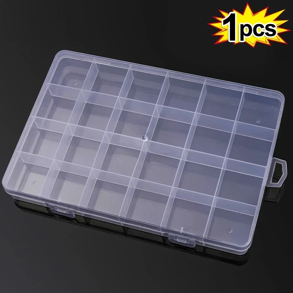 Transparante Plastic Opbergdoos Sieradendoos Compartiment Verstelbare Container Voor Kralen Oorbel Doos Voor Sieraden Rechthoek Dozen Case: Oranje