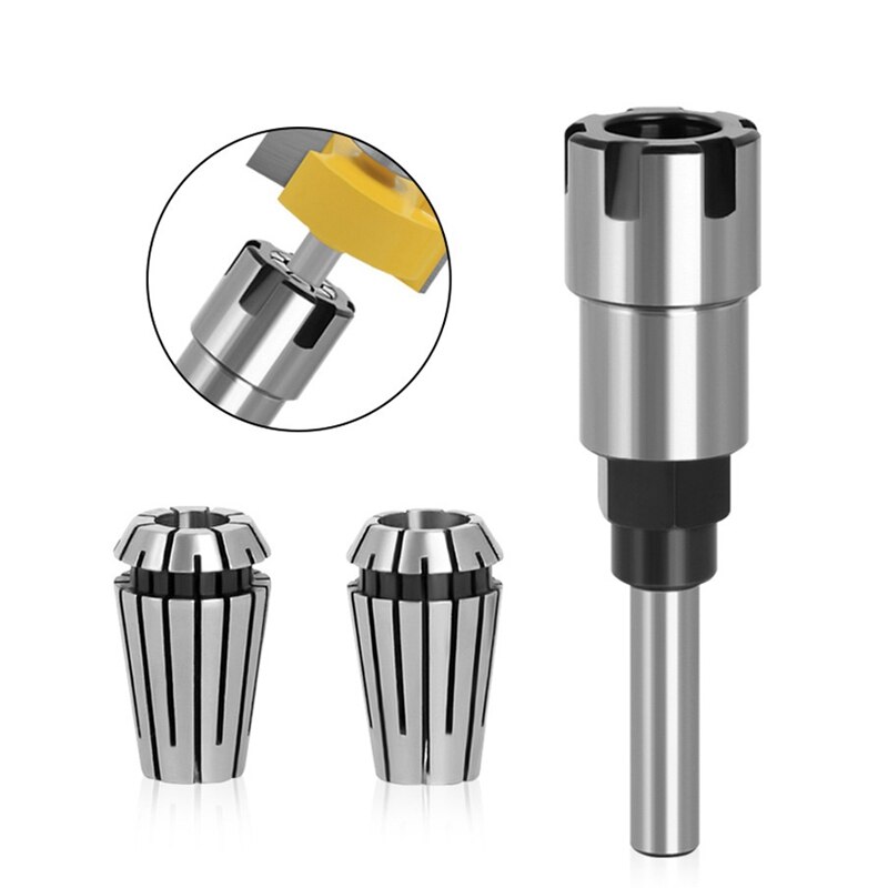 1/4 Inch Shank ER16 Router Collet Adapter Extension Chuck Rod Engraving Machine Extension Rod With Spring Collet Set