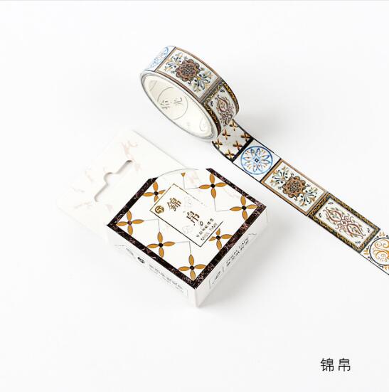 Chinese Retro Divine Gold Foil Pattern Crane Gilding Washi Tape DIY Scrapbooking Sticker Label Masking Tape School Office Supply