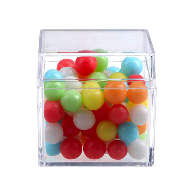 Clear Acrylic 5 Sided Jewelry Display Storage Box Case Square Cube Props Box