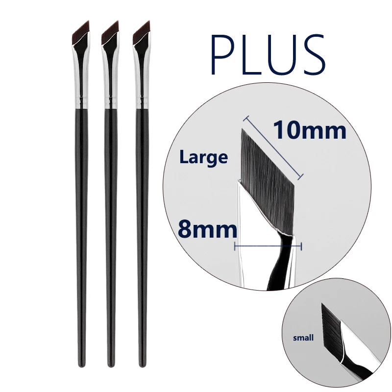 Pincel delineador de ojos con hoja mejorada, pincel plano para cejas de ángulo fino ultrafino debajo de los ojos, pincel de maquillaje, pinceles para detalles precisos