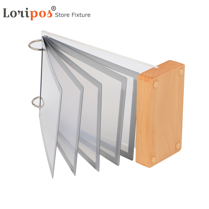 5 Pages Photo Album Wooden Base Desk Label Sign Frame A6 Sleeve Photo Picture Poster Menu Stand Holder For Advertising