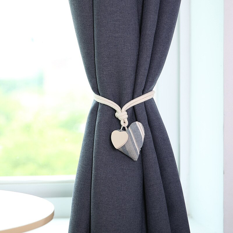Coeur forme rideau embrasse européen décoratif rideau boucle libre poinçon crochet aimant sangles rideau accessoires coton: Heart-A