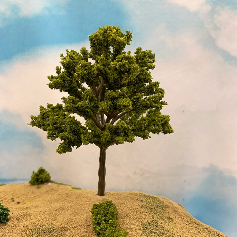 4PCS/PACK 12cm HO Scale Model Trees Train Park Railroad Railway Layout Diorama Wargame Scenery Toys Model Accessories: 7.5cm Army Green
