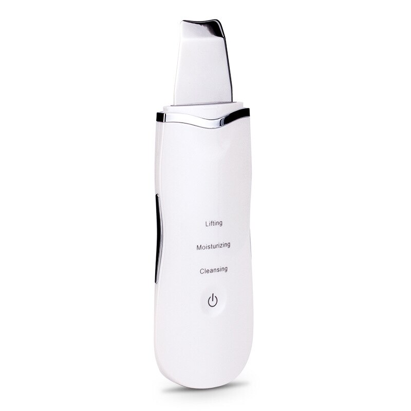Máquina do purificador da pele ultra-sônica profunda rosto pá de limpeza máquina peeling pá facial remover cravo poros mais limpo rosto: WHITE