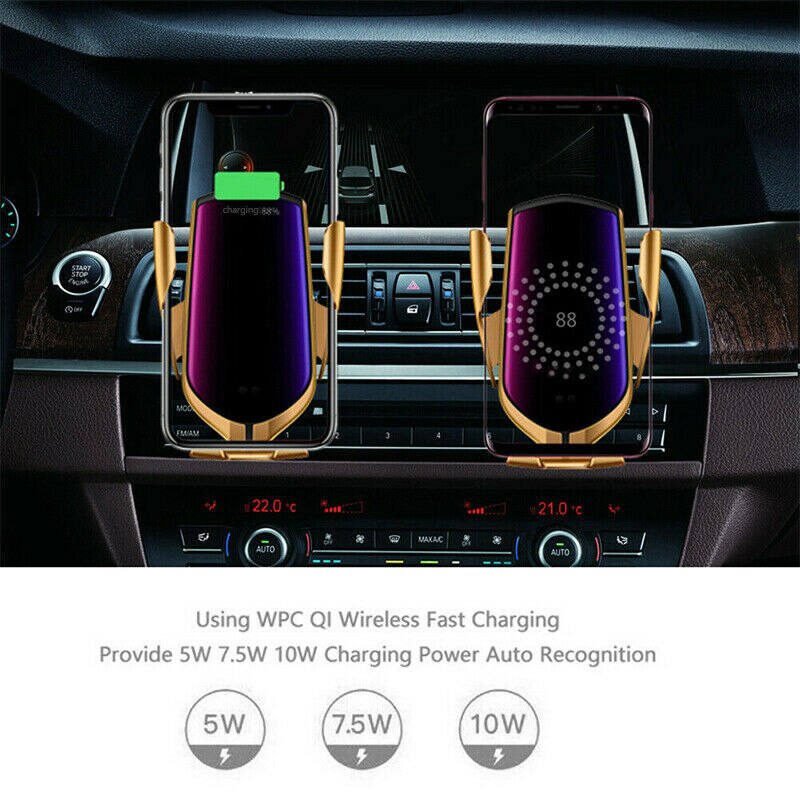 Automatic Clamp 10W Car Wireless Charger for Samsung S10 Note9Note8 Qi Infrared Induction Car Holder with Navigation Positioning