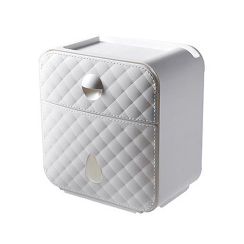 Wall Mount Toiletrolhouder Waterdichte Houder Voor Toiletpapier Badkamer Toiletpapier Opbergdoos Toiletrolhouder: Big White