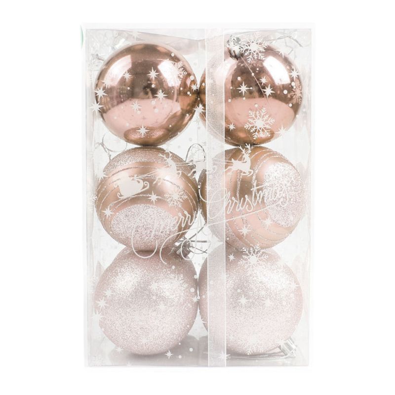 12 Pcs Shining Christmas Ball Small Shatterproof Christmas Tree Hanging Decorate: Gold