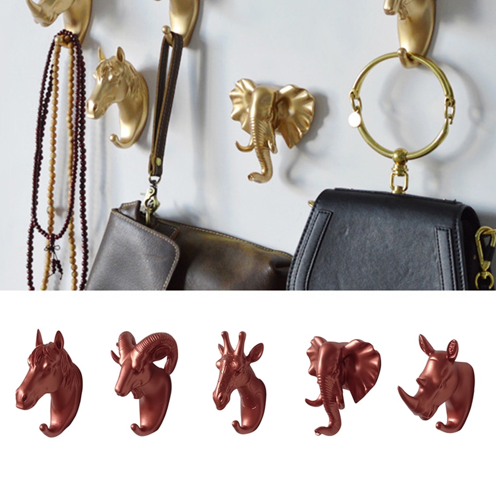 3D Dierenkop Muur Hanger Toetsen Jas Hoed Opknoping Haak Houder Thuis Wall Decor Accessoires Decoratieve Haak Creatieve Dier Haken