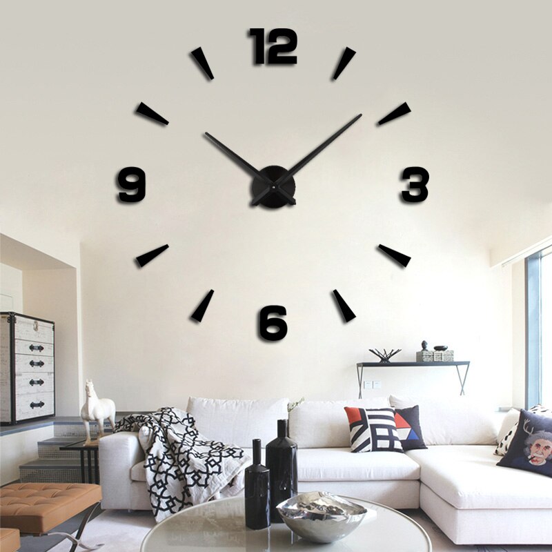 Reloj de pared con pegatinas 3D, relojes para salón, decoración del hogar, reloj de pared grande duvo Saat