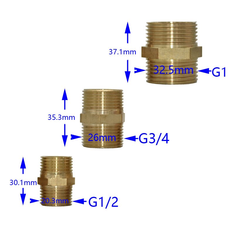 1/2"3/4" 1" male Brass threaded connector hose repair 2-way hose tap fittings Garden water tap Connector 1pcs