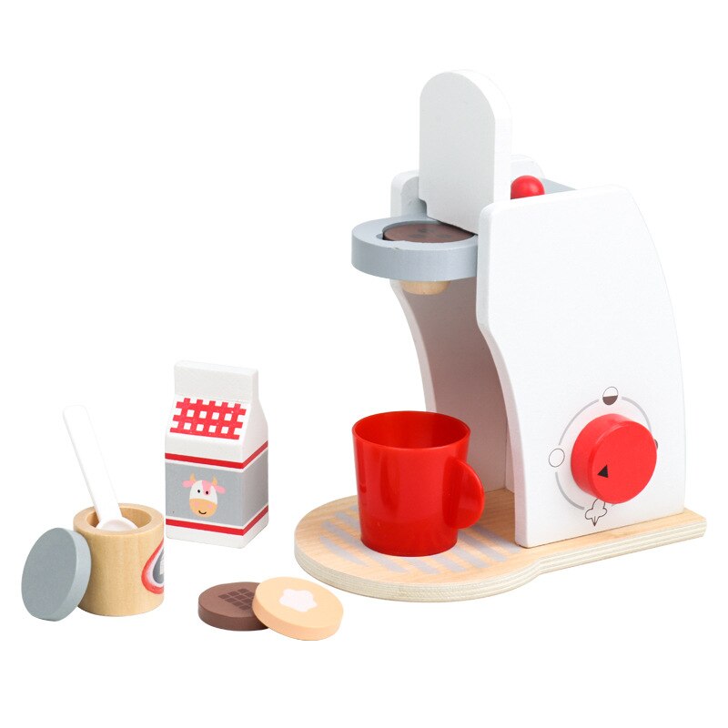 Cucina finta gioca giocattolo simulazione in legno macchina da caffè tostapane miscelatore spremiagrumi bambino apprendimento precoce giocattoli educativi regalo: ZS00095A