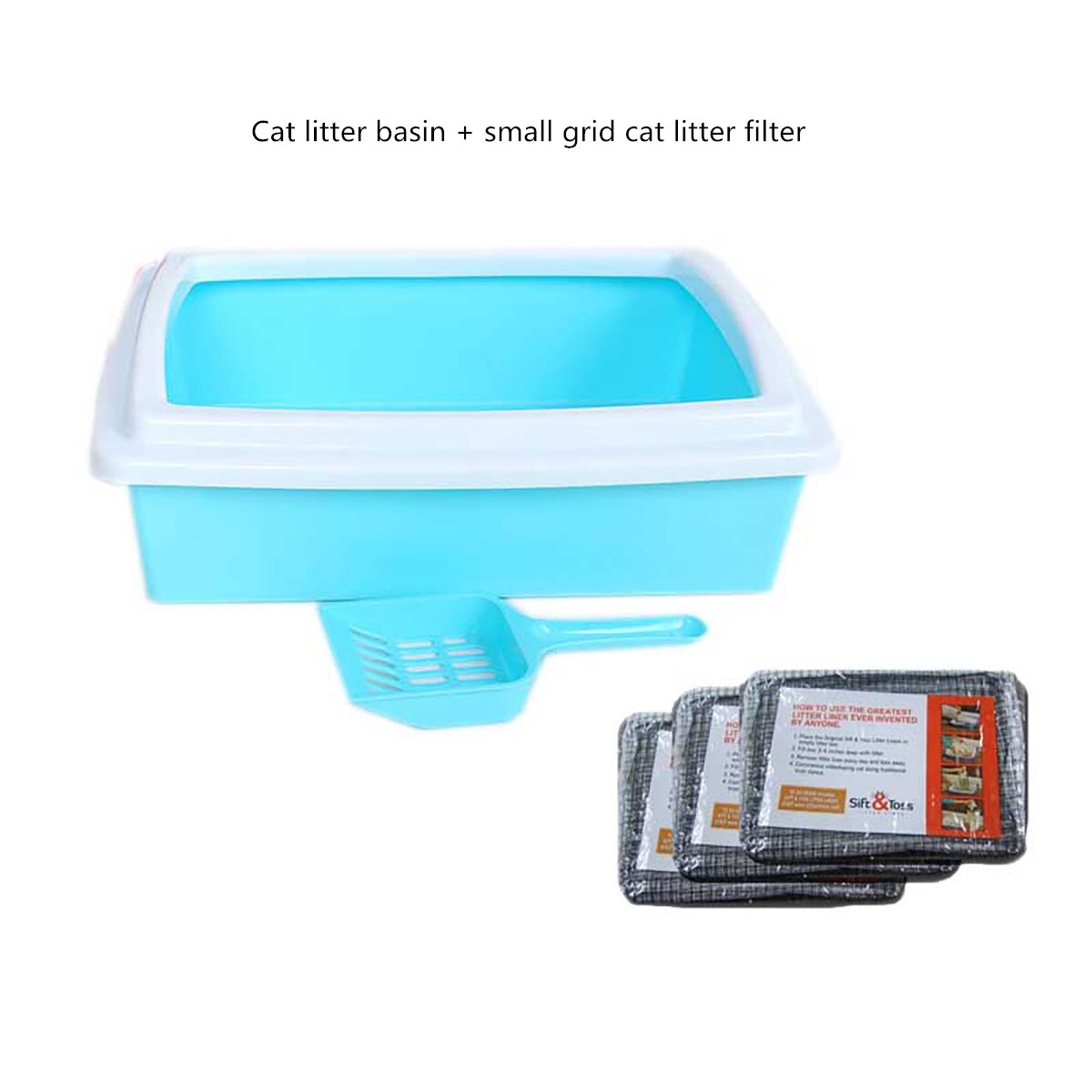 20pcs Reusable Cat Feces Filter Hands Free Pet Cat Excrement Liners Elastic Cat Sand Bag Filter Pet Hygienic Litter Box Liners: Package B2