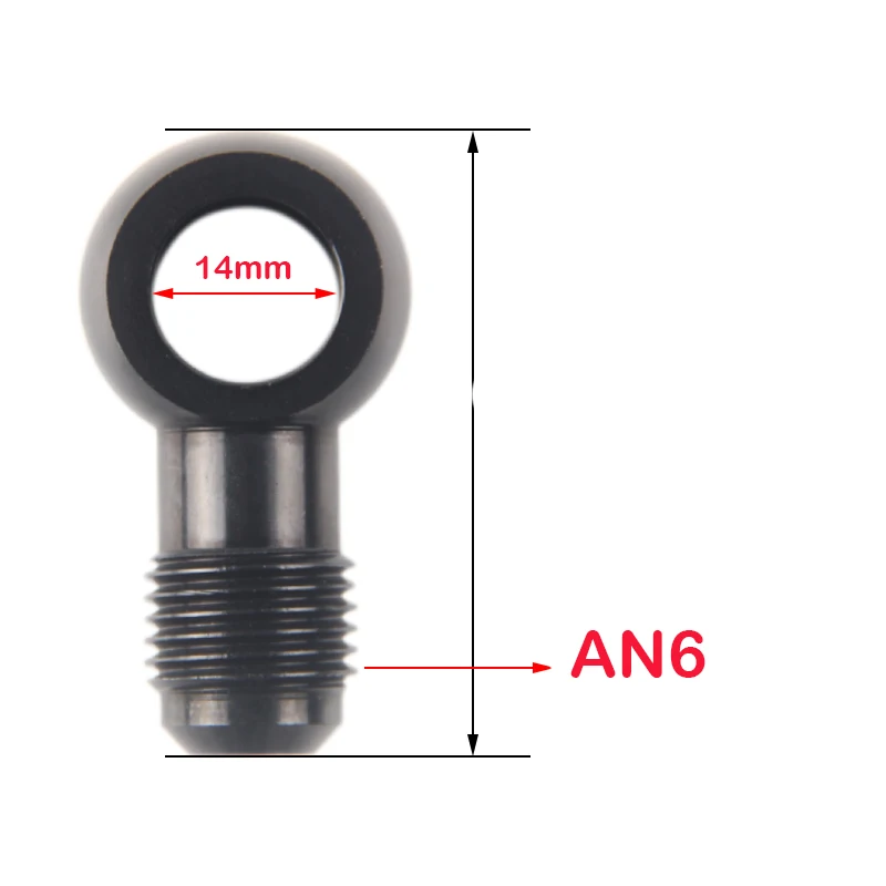 Tornillo de embrague hidráulico de perno M12 x 1,5 M14 x 1,5 con montaje de Banjo de aluminio salida Banjo macho an6 adaptador de ajuste 12mm 14mm: Rojo