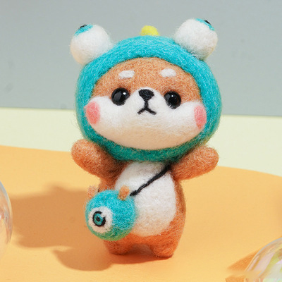 DIY Needle Felting Kit Needle Crafts Wool Felting Animals Kit DIY Handmade Non Finished Dog Handcraft with Needle Tool: No.2